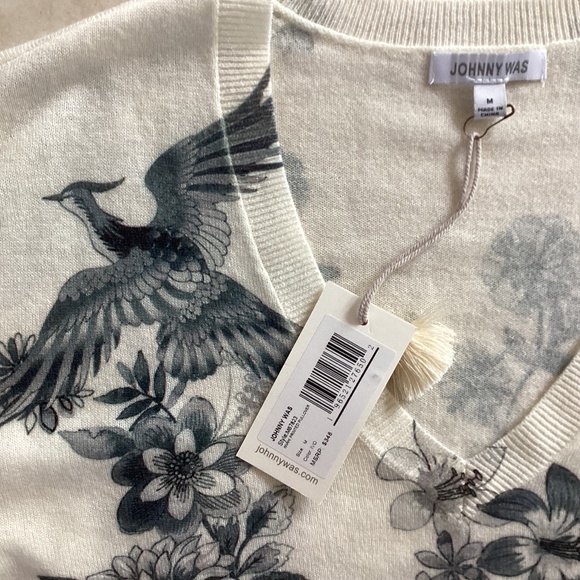 👍SOLD👍Johnny Was Anahi Printed Pullover Ivory V-Neck Long Sleeve Cashmere/Wool - Picture 8 of 13